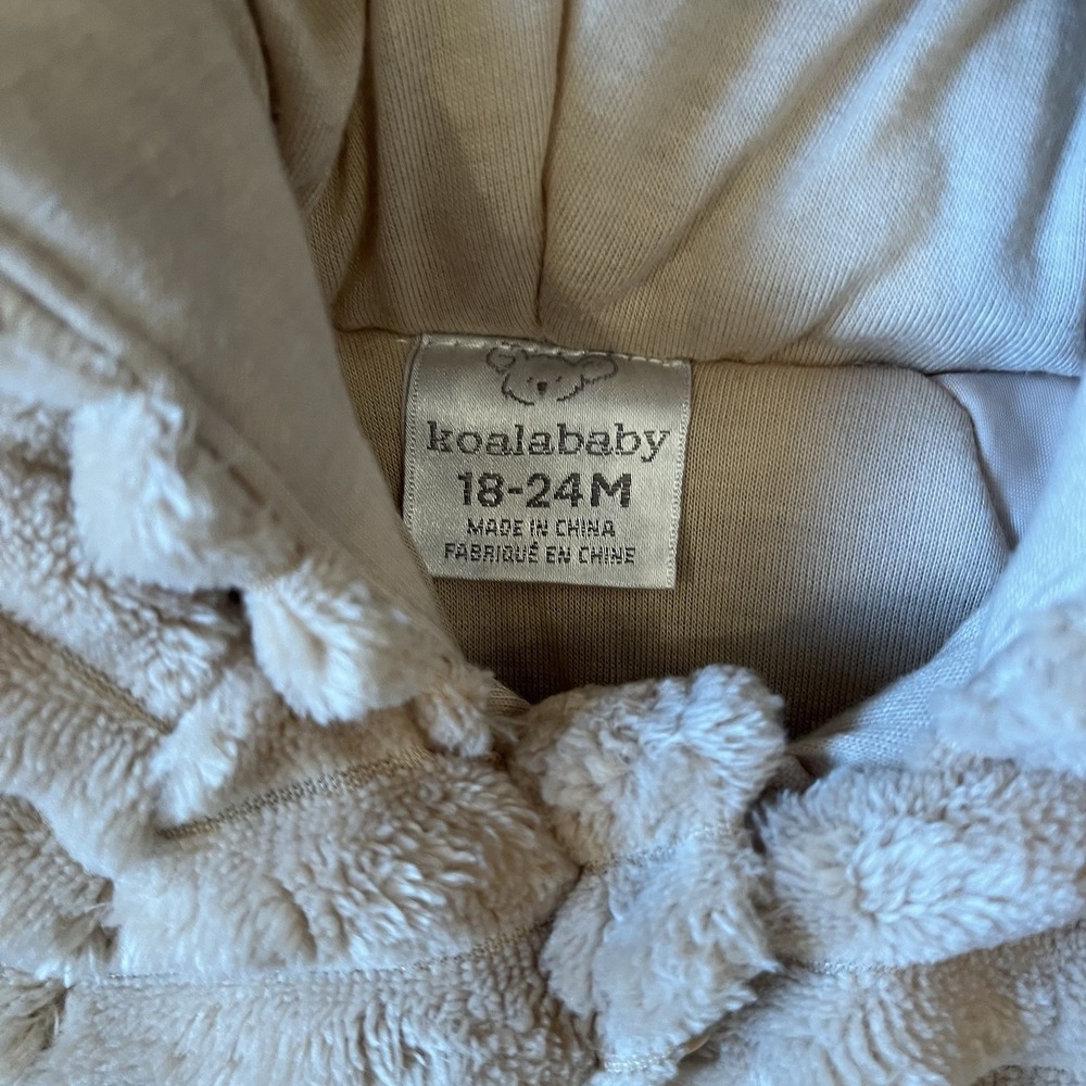 Koala Baby Pram Suit Plush Hooded Fleece Jumper Bunting Brown Lion 18-24 Mo. - Picture 3 of 5